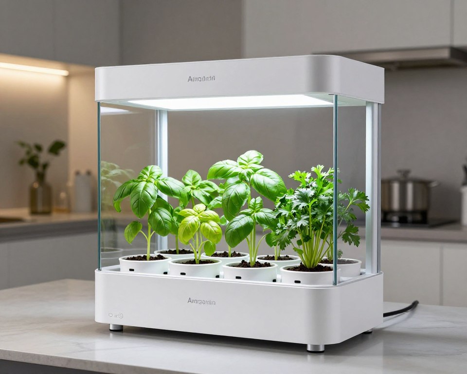 AeroGarden Harvest hydroponic herb kit with LED lights and growing herbs AeroGarden Harvest hydroponic herb kit with LED lights and growing herbs