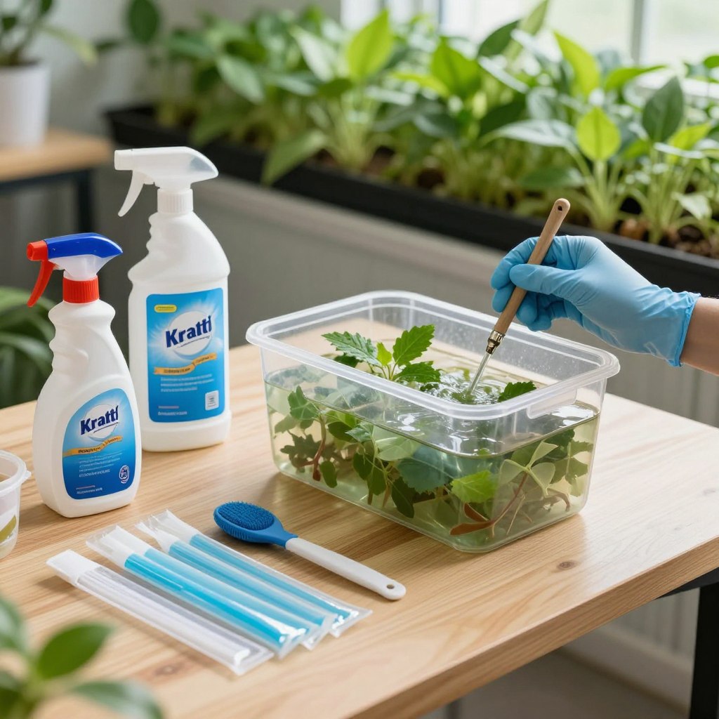 Clean workspace for Kratky system maintenance
