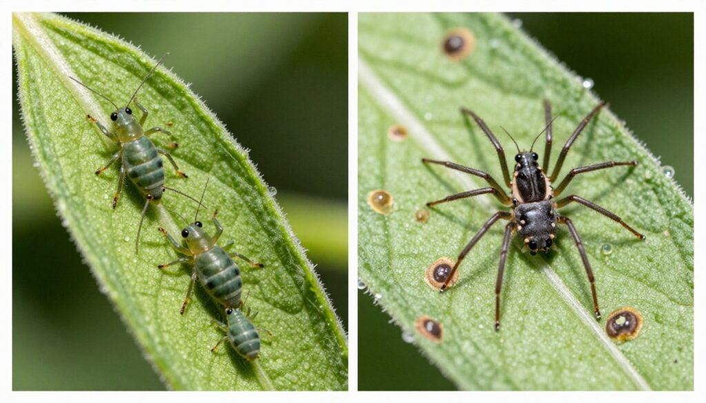 Common herb garden pests under magnification Common herb garden pests under magnification