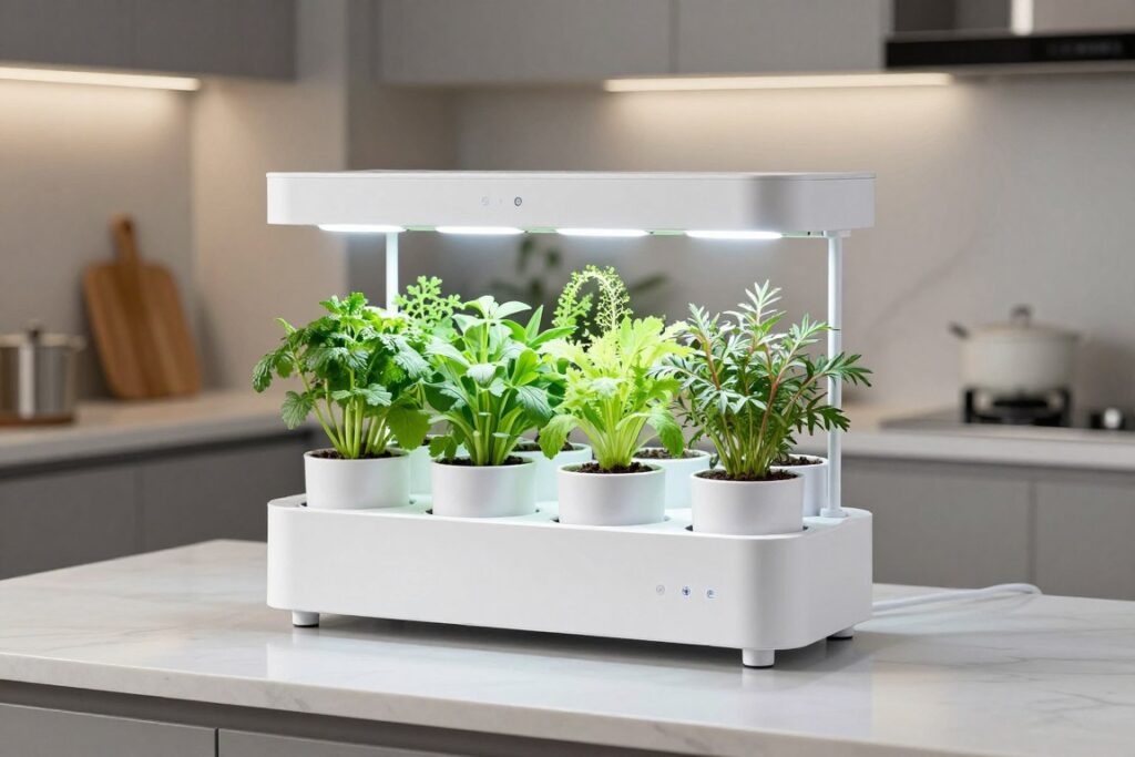 Compact countertop hydroponic garden kit