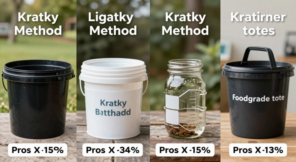 Comparison of different Kratky container materials side by side Comparison of different Kratky container materials side by side
