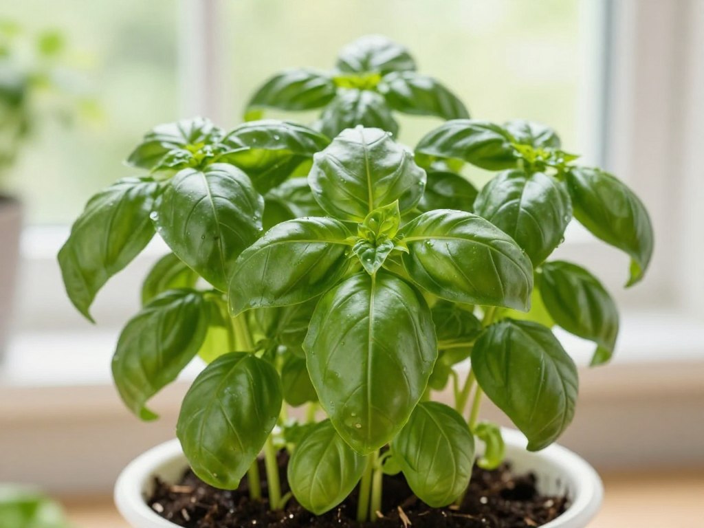 Fresh basil growing abundantly in Kratky hydroponic container Fresh basil growing abundantly in Kratky hydroponic container