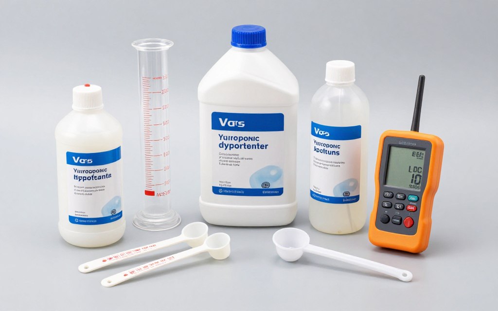 Hydroponic nutrient bottles and measuring equipment for Kratky Method Hydroponic nutrient bottles and measuring equipment for Kratky Method