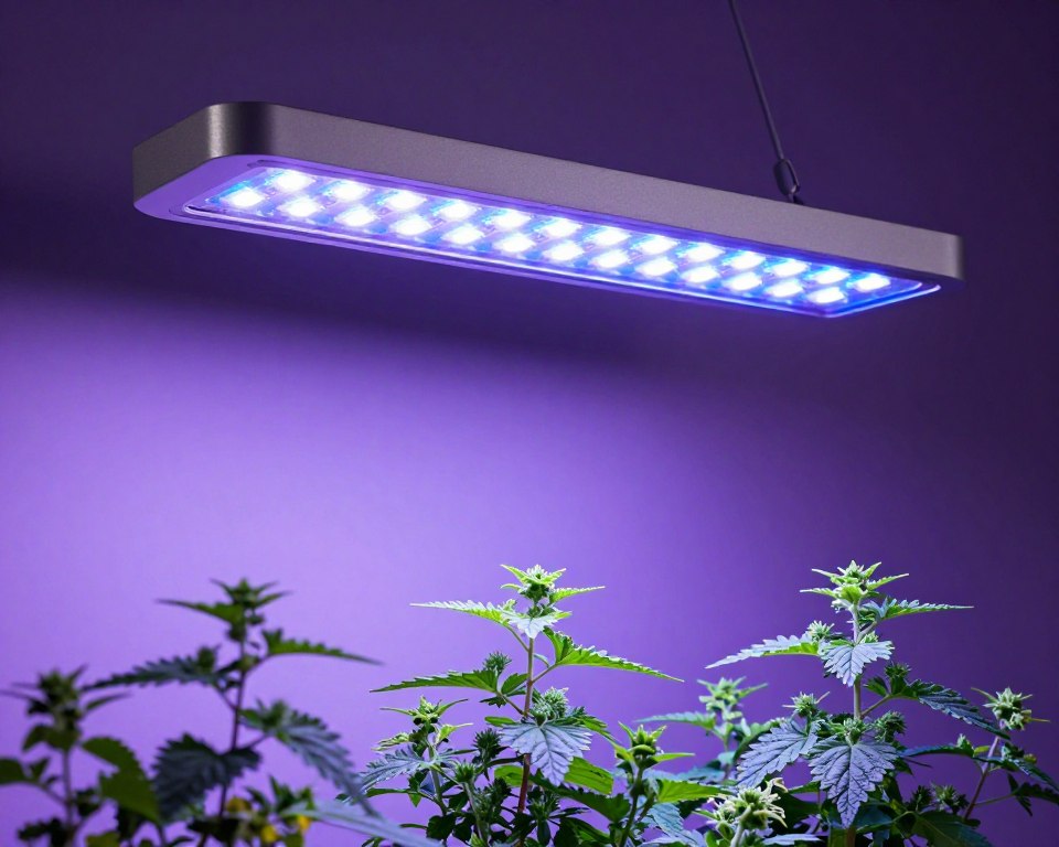 LED grow light panel designed for indoor herb gardens