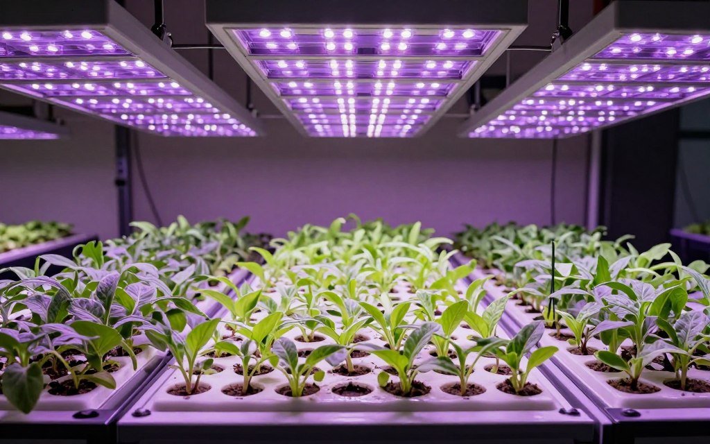 LED grow lights positioned over multiple Kratky containers LED grow lights positioned over multiple Kratky containers