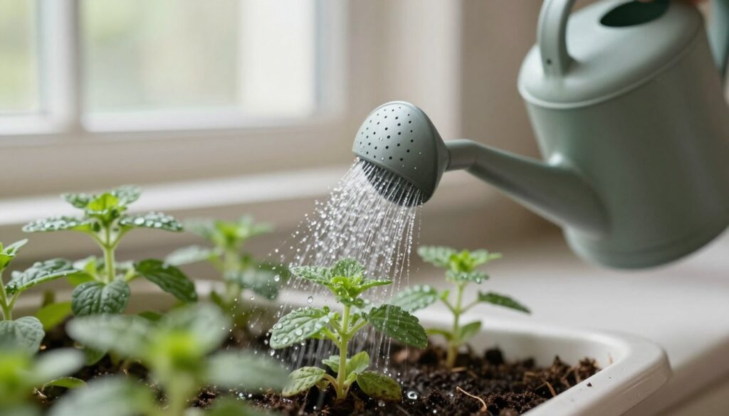 Proper watering technique for windowsill herb garden Proper watering technique for windowsill herb garden