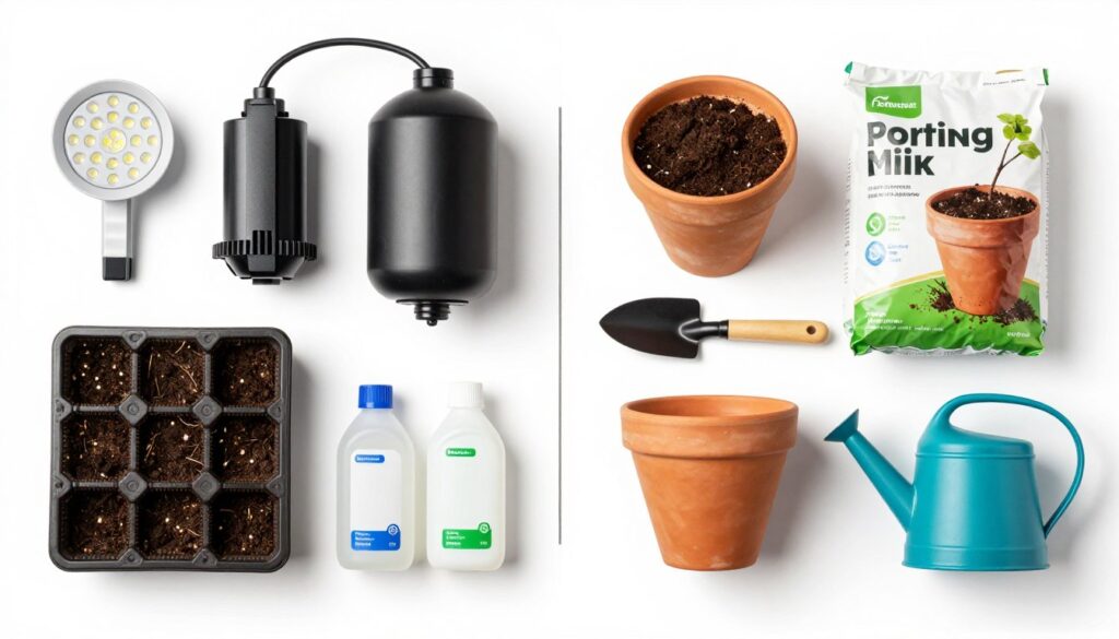 Side by side comparison of initial setup costs for hydroponics and soil gardening Side by side comparison of initial setup costs for hydroponics and soil gardening