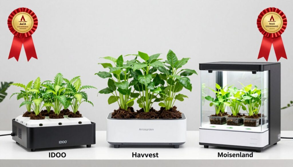 Top recommended hydroponic systems for beginners arranged together