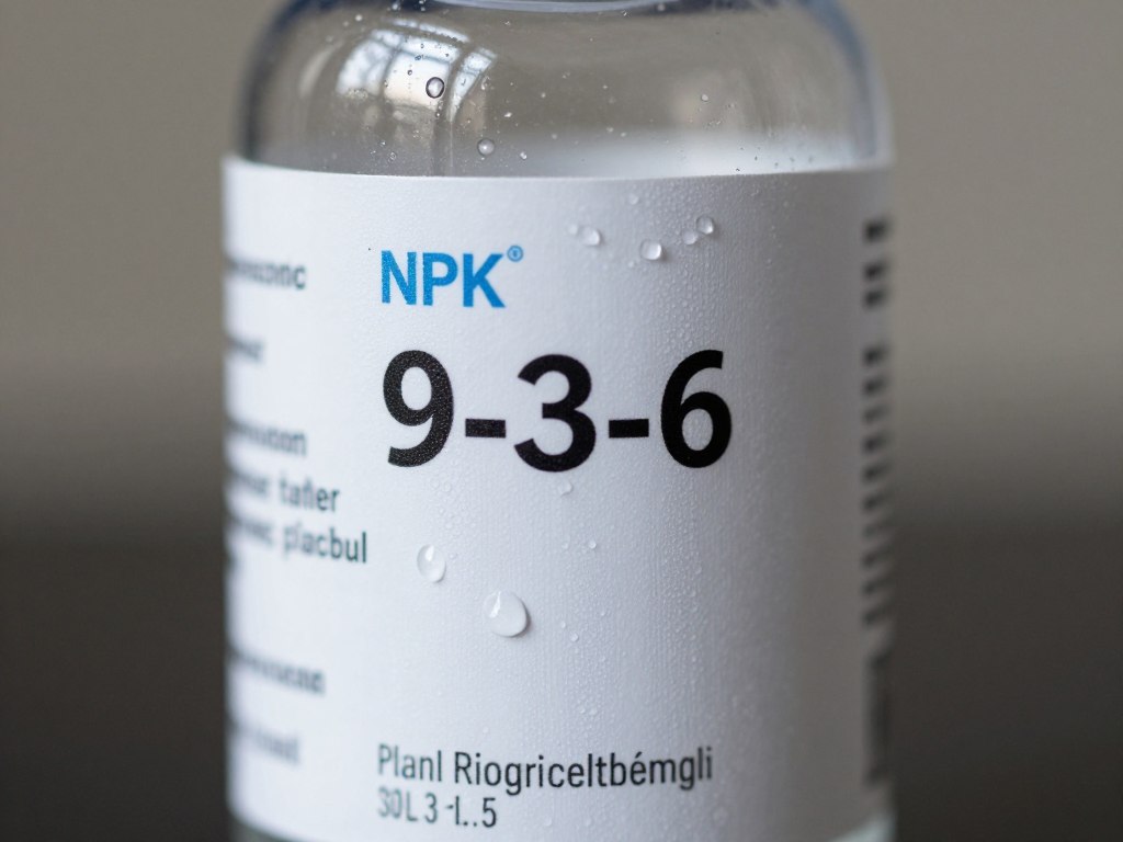 close-up of NPK ratio label on hydroponic nutrient bottle showing nitrogen phosphorus potassium percentages close-up of NPK ratio label on hydroponic nutrient bottle showing nitrogen phosphorus potassium percentages