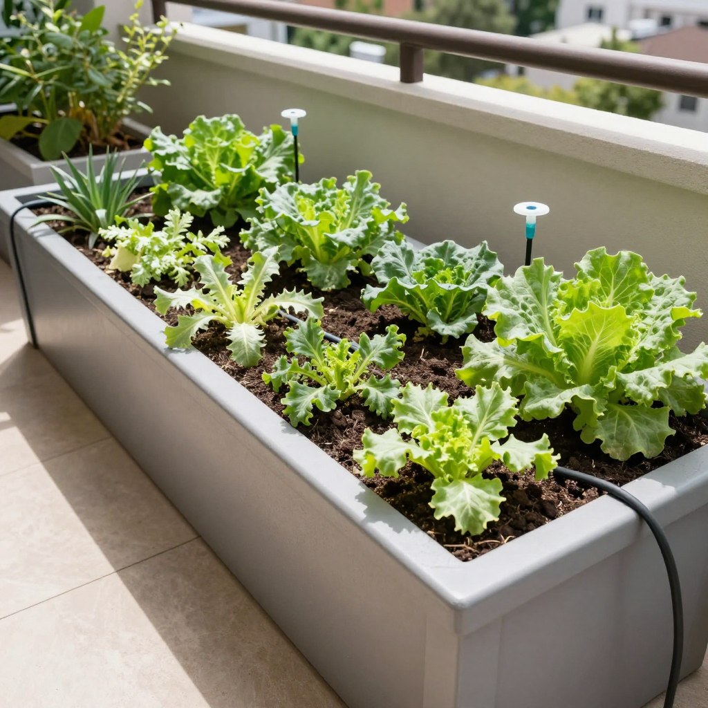 large planter box with multiple drip emitters large planter box with multiple drip emitters