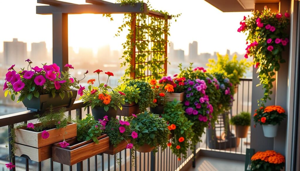 maximizing vertical balcony space with planters