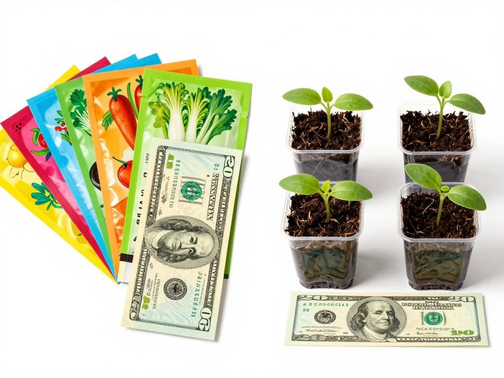 seed packet collection versus individual seedling plants cost comparison