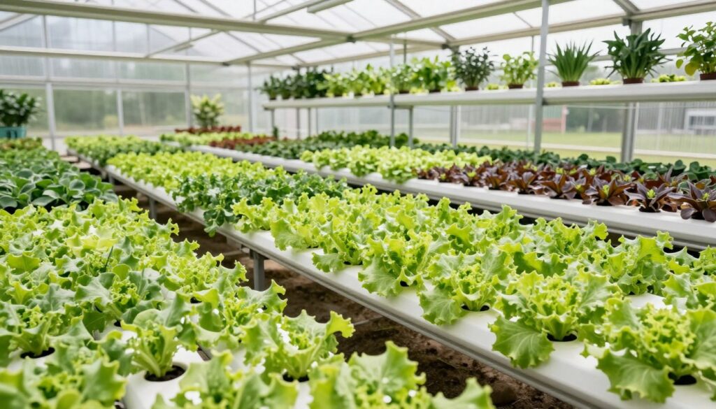 thriving hydroponic garden with multiple crops showing successful results from proper nutrient management thriving hydroponic garden with multiple crops showing successful results from proper nutrient management