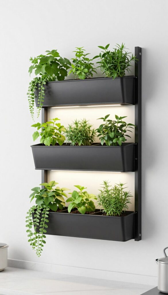 vertical wall indoor herb garden space solution maximizing small areas
